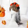 Delicate Rose HairBand Black Headdress Mysterious Rose Hairband with Black Headdress for Halloween Parties Costume