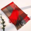 Polyester Knitted Wool Scarf Soft Long Neckscarf with Tassel Gifts Classic Plaid Scarf  Winter