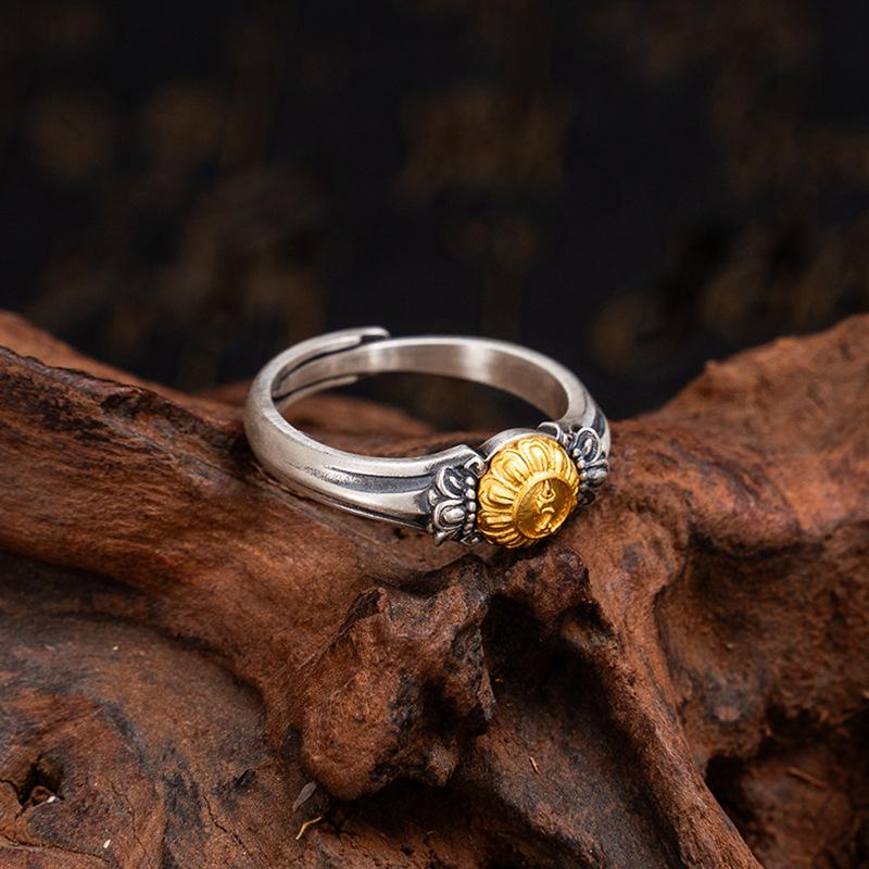 Green Tara Thai Silver Ring: Ethnic Tibetan Fashion Jewelry