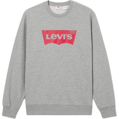 Levis Einfaches Bequemes Vielseitiges Lässiges Logo-Print Langarm-Sweatshirt Herren Sweatshirt Grau 003YS-0000