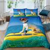 2/3 Piece Duvet Cover Set (1 Duvet Cover + 1/2 Pillowcase, Pillow Core Not Included), Cute Dog Print Bedding Set for Bedroom