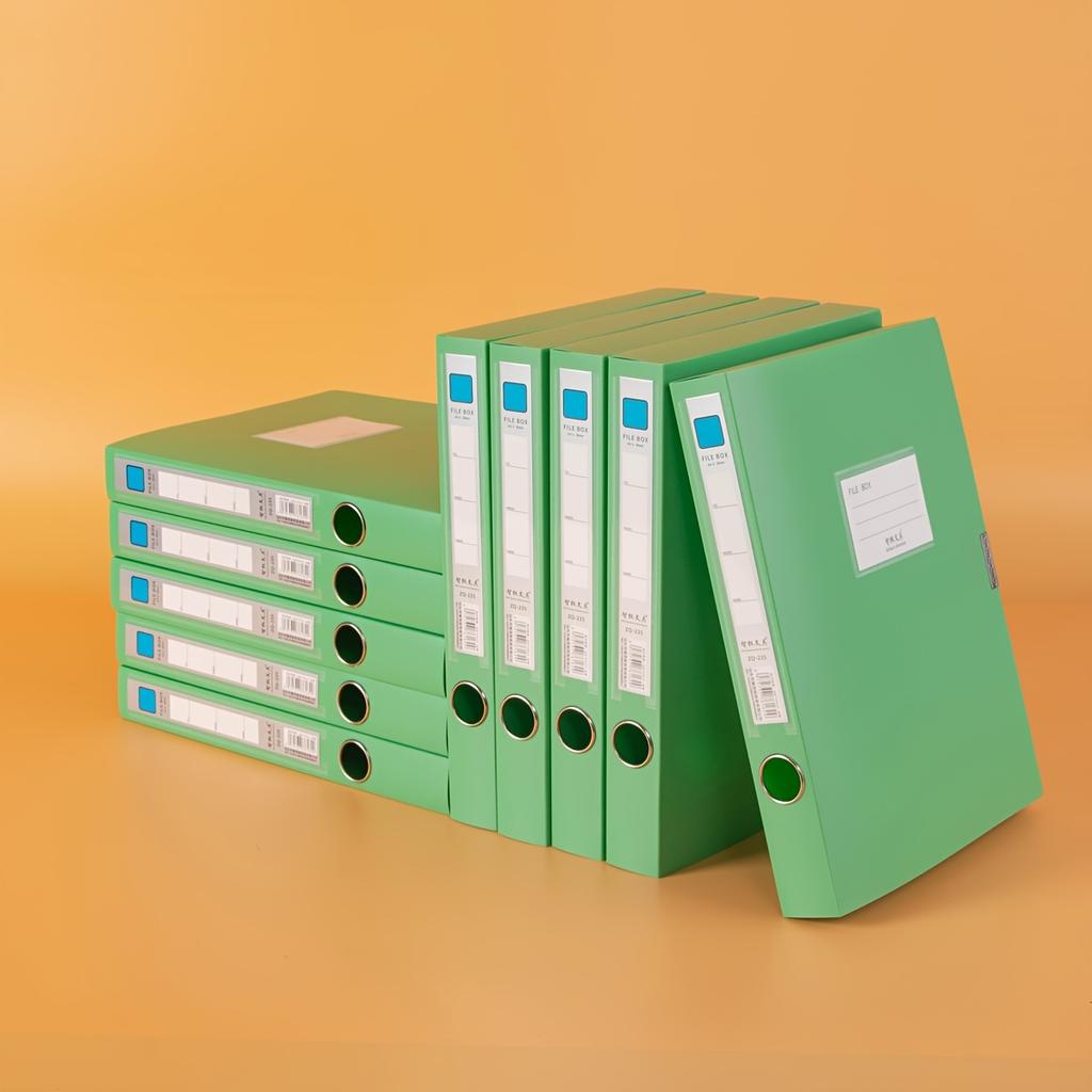 10pcs A4 Colorful File Boxes - Durable Thick Plastic Document Organizers for Contracts, Accounting Receipts & Office Supplies