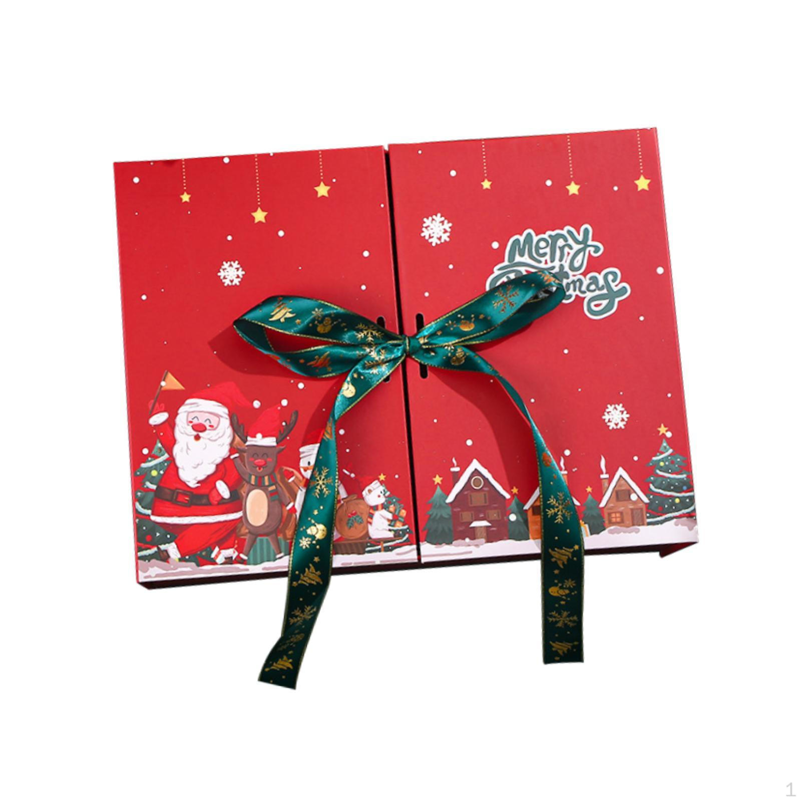 

Рождественская подарочная коробка, декоративная упаковка с атласной лентой, многоразовый праздничный подарок на год Small