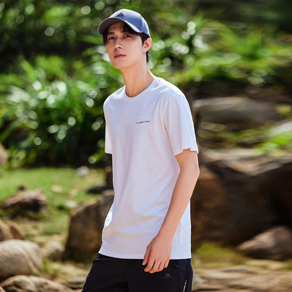 Outdoor Embroidered Letter Printed Round Neck Versatile Short Sleeved T-shirt for Summer Fashion Outdoor Men's Wear