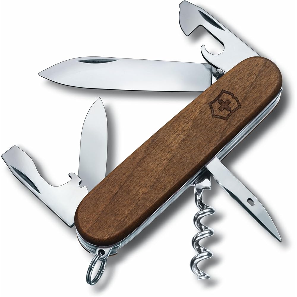 

Victorinox Spartan Wood Swiss Army Knife 10 Functions Corkscrew Screwdriver Compact Multi-Tool