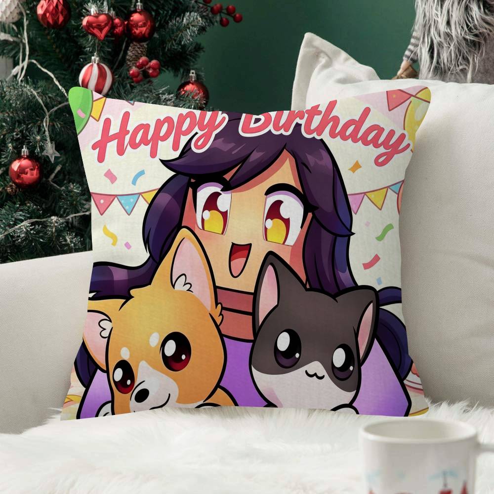 Aphmau Cute Cats Pillow Case For Home Bedroom Car Office Decoration Living Room Sofa Cushion Cover Suitable