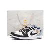 Air Jordan 1 Low Top Vintage Basketball Shoes Men's Black White Blue CZ8455-100(Team32-SBOX)