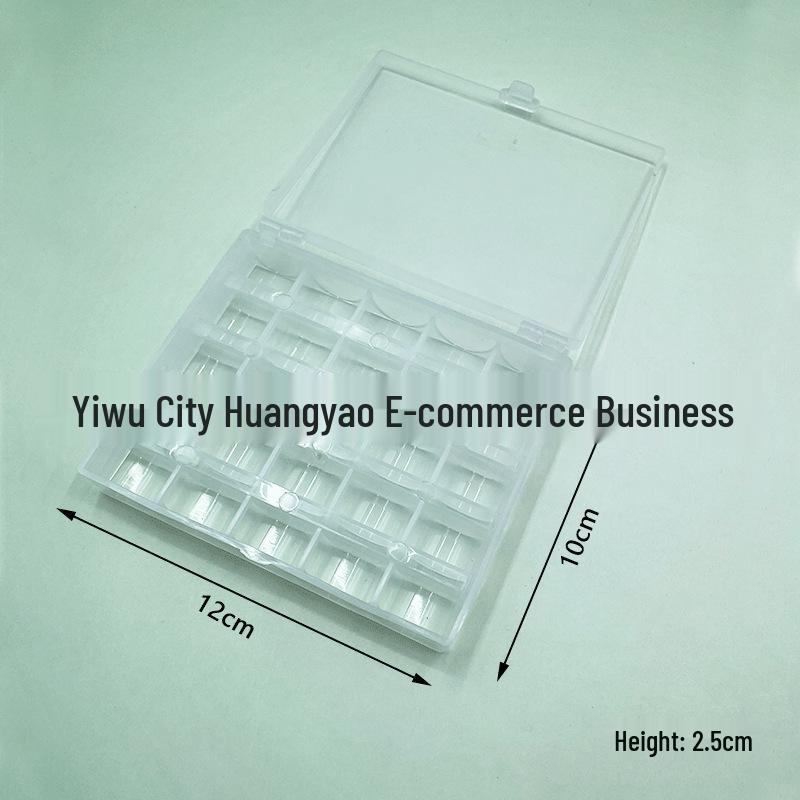 Transparent Plastic & Metal Bobbin Storage Box for Electric Sewing Machines - 5/6/5 Grid