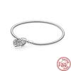 925 Sterling Silver Basic Snake Chain Fiori Blu Ondulato Slider Bracciali Adatti Originale Marchio Charms Donne Ragazza Fai da Te Creazione Gioielli