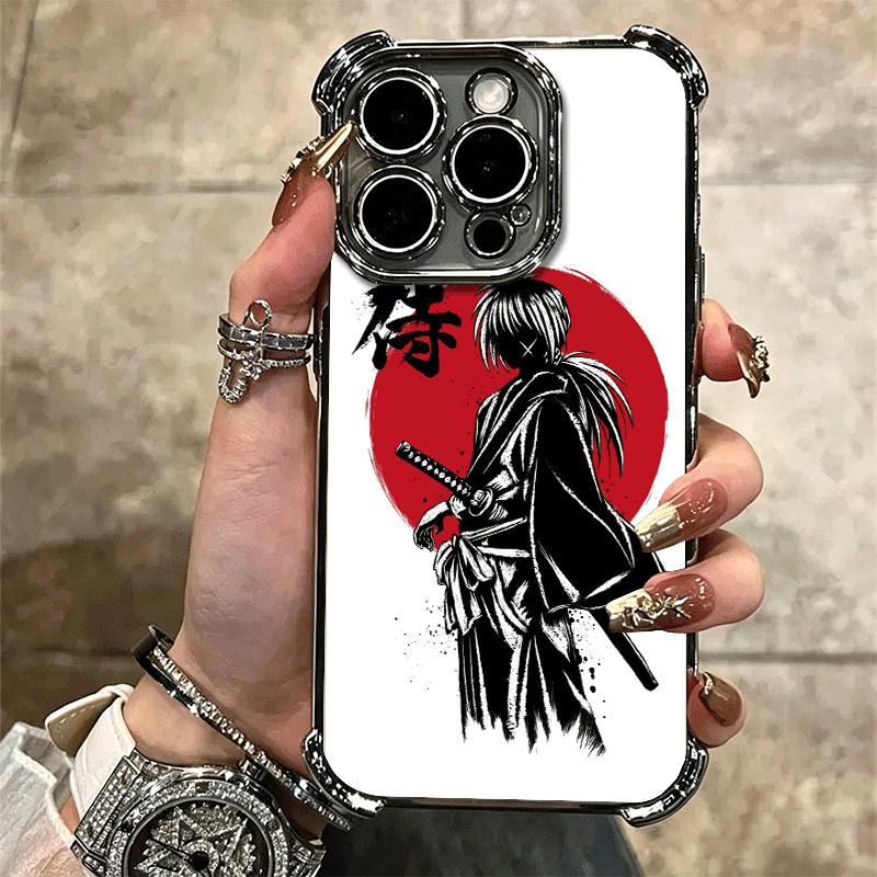 Rurouni Kenshin Anime Soft Phone Case For iPhone 15 16 17 Air 14 Pro Max 16E Plus 13 12 Mini Plating Anti-Fall Fundas