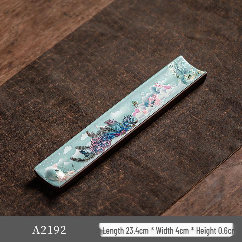 Guochao River & Mountain Ceramic Incense Holder - Retro Incense Stick Tray for Indoor Use