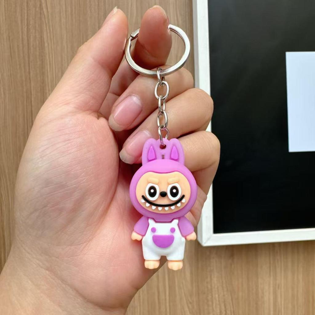 Cartoon Labubu Little Lamb 3D Doll Keychain - Cute Boy Schoolbag Ornament Gift