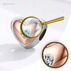 Heart Charms Rose S925 Pendant Cubic Zirconia Crystal Beads Plated