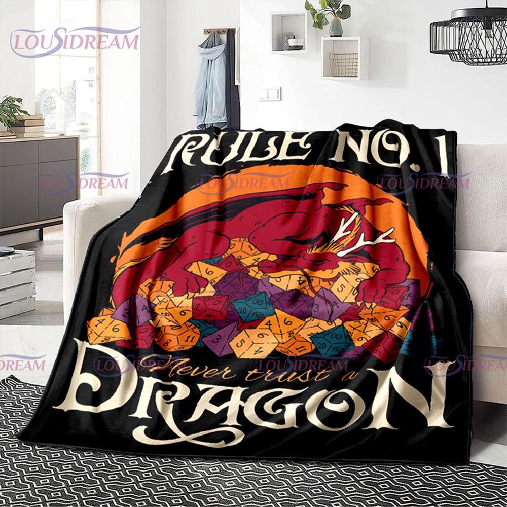 Buntes Geometrie-Muster, Klimaanlage, Flanelldecke, Bürozimmer, warm und bequem, Sofa, D20, Würfel-bedruckte Decke, Geschenk