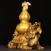 Pure Copper Dragon Turtle Ornaments Fulu Turtle Gourd Dragon Head Turtle Household and Office Decoration Ornaments