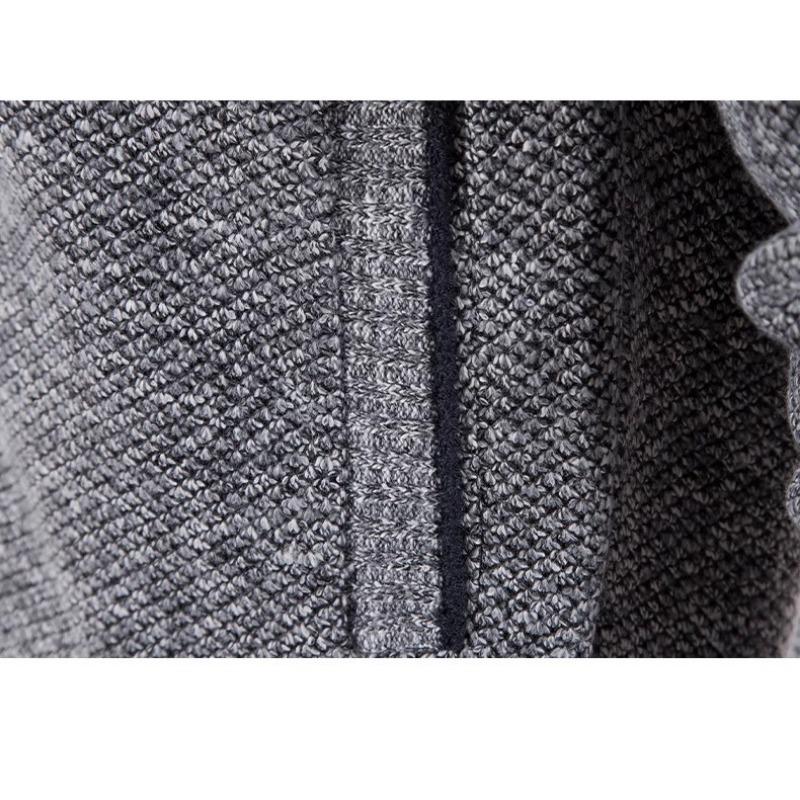 Mens Stand Collar Zip Up Knit Cardigan Sweater