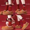 Big Red Socks Fade Fashion Year Of The Horse Cotton Socks And Socks Different Medium Tube New Year'S Flocking