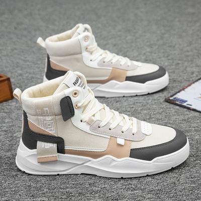 High Top Board Shoes for Men's Winter 2023 New  Men's Breathable Casual Versatile Plush Cotton Shoe Transport Trendy Shoes