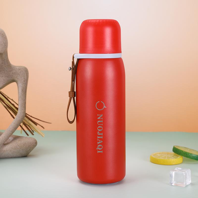 New Fashion Bullet Thermos Cup Stainless Steel Sports Kettle with Rope Portable Vacuum Accompanying Cup