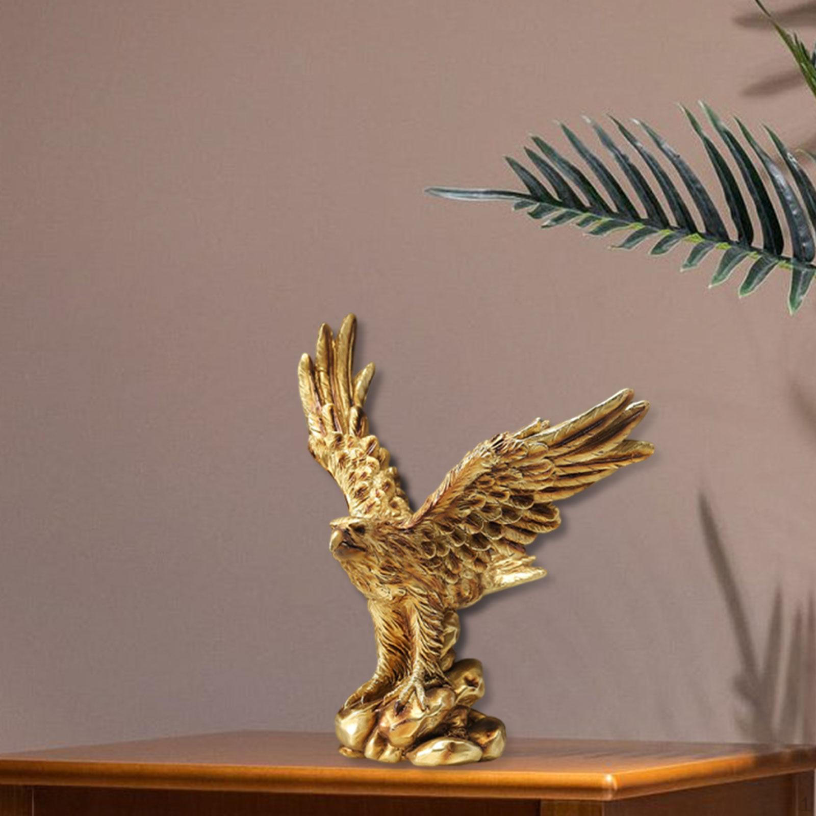 

Статуя орла Полимерная фигурка Скульптура животного Поделки Подарок Украшение Золото для офисного стола