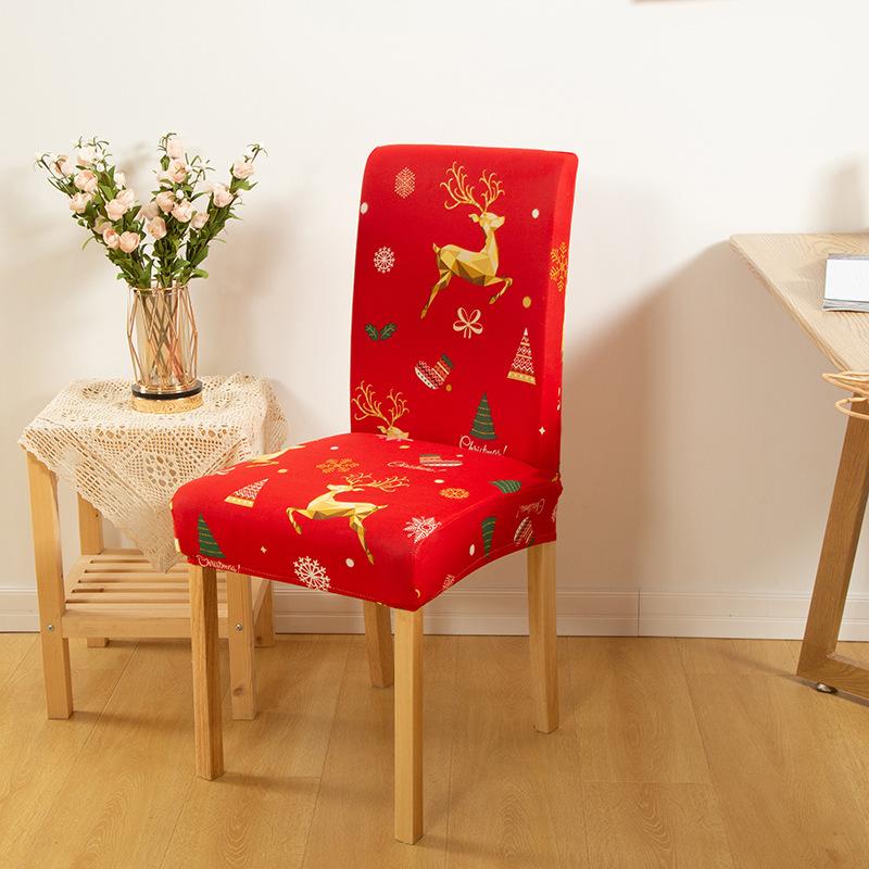 Christmas Decoration Stretch Covers Chair Cover For Dining Room Office Banquet Chair Protector Elastic Material Armchair Cover