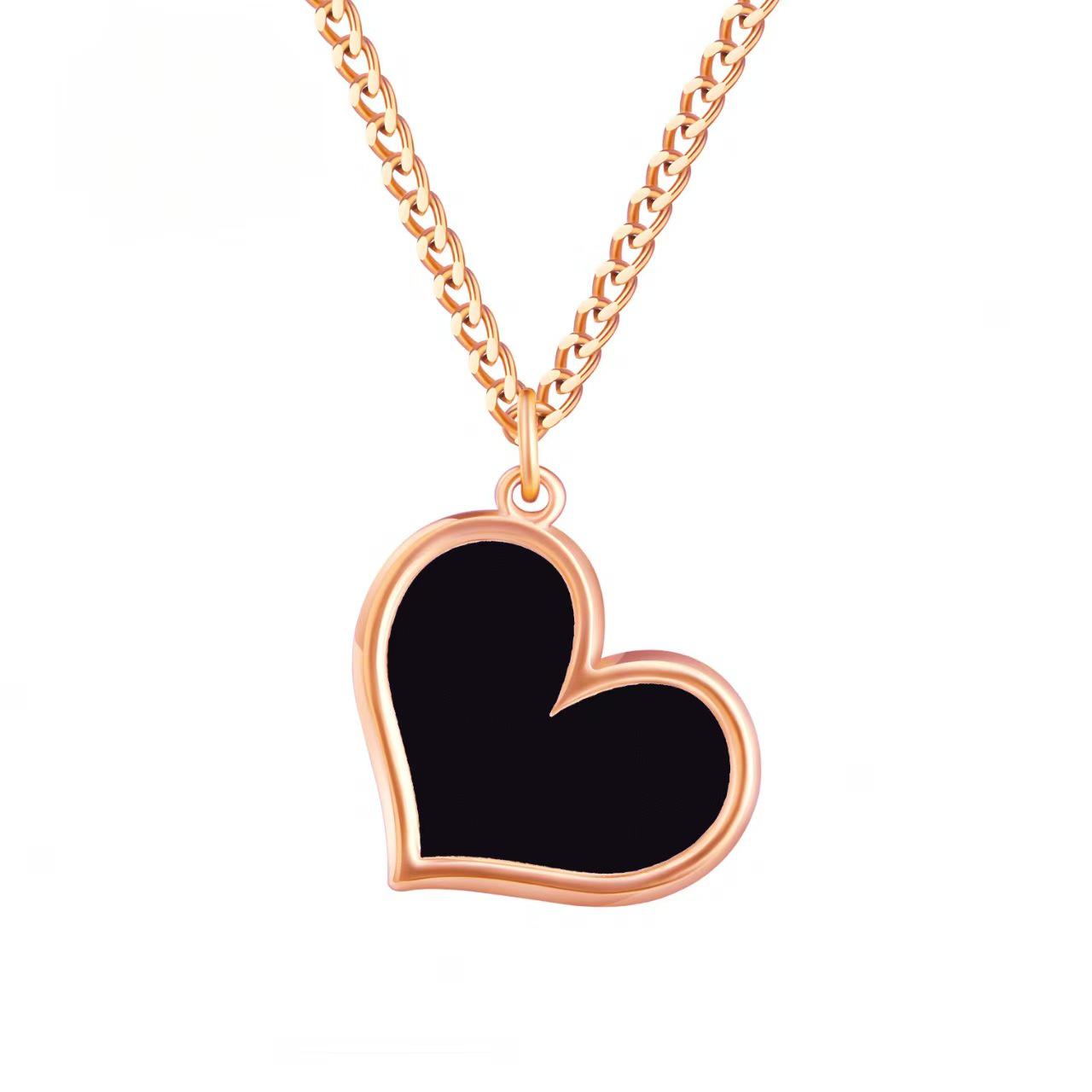 Personalized Heat-Sensitive Heart Pendant Necklace - Stainless Steel Color-Changing Christmas Gift