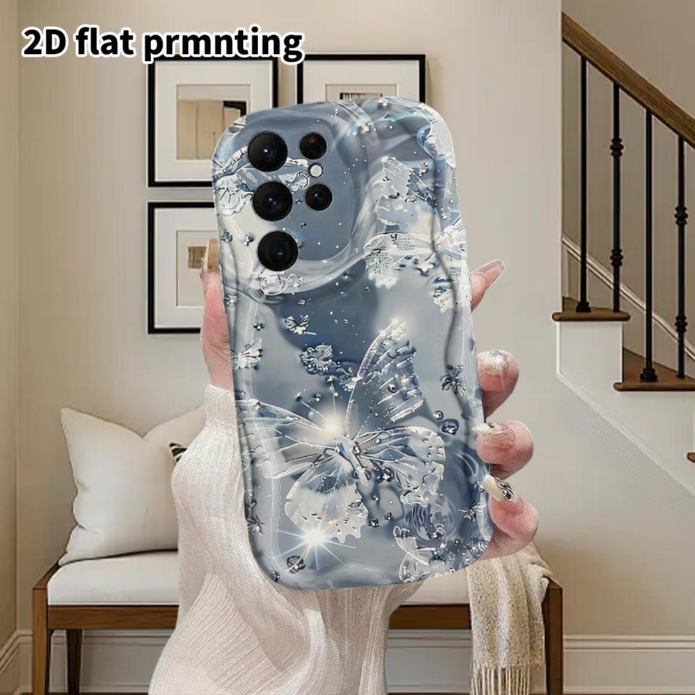 Phone Case: 2D Flat Samsung Galaxy A34 A35 M05 M06 S20 S22 S21 FE Plus 5G Protective Case, Couples Style, Crystal Butterfly, Christmas and Halloween G