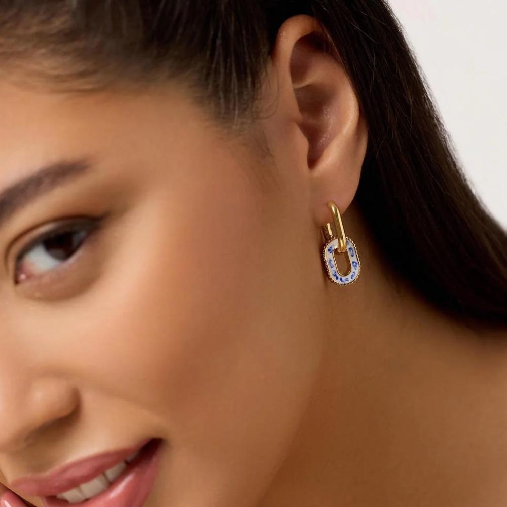 Classical Flower Beaded Earring Chinese Chinaware Dangle Earring  Party