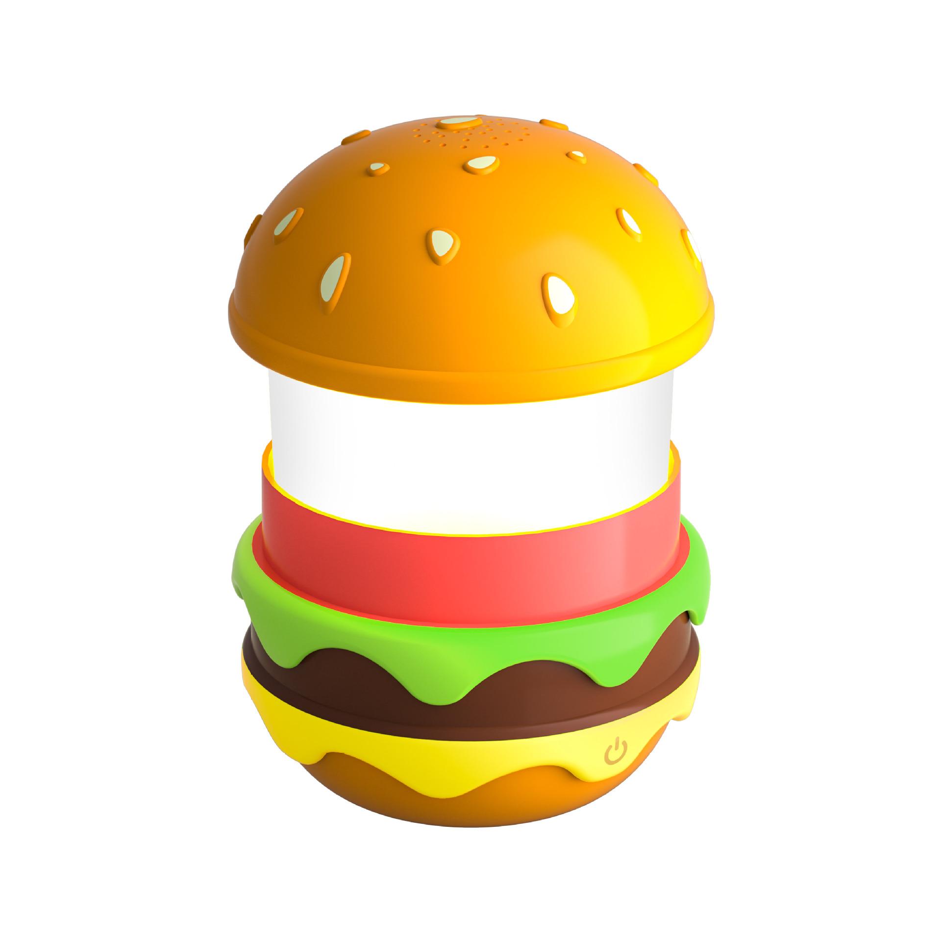 

Mini Cute Bluetooth Speaker Hamburger-Shaped Night Light TWS Connection Stereo Soundbar White Noise Sleeping MP3 Music Box Play Speaker