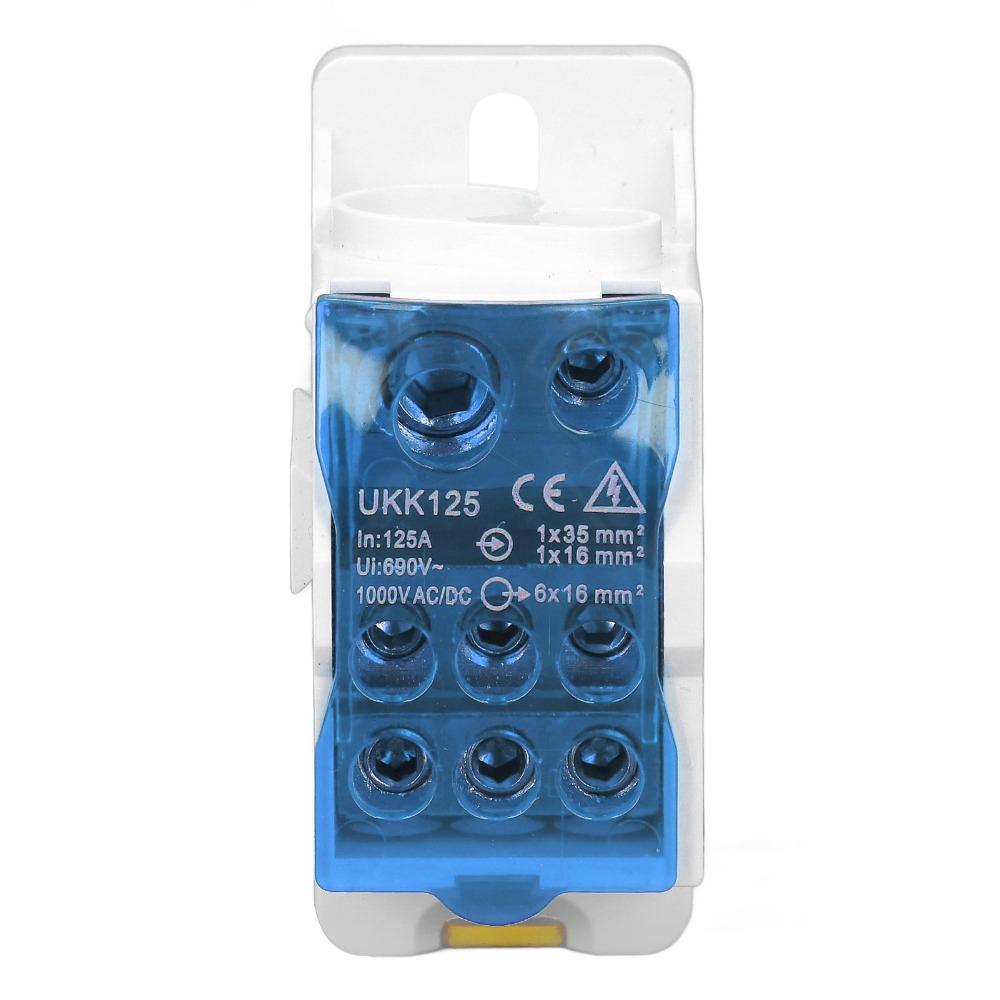 690V DIN Rail Distribution Box 125A Universal Junction Box Yellow Blue Green Power Distribution Box Power Distribution