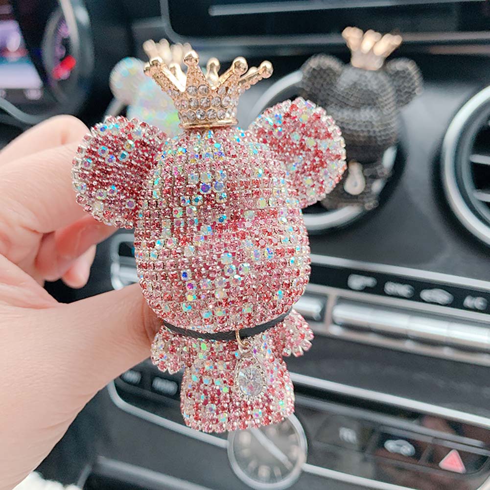 Creative Crown Diamond Cute Bear Car Fragrance Perfume Clip Air Outlet Aroma Air Fresher Decoration Accessories Aromatherapy