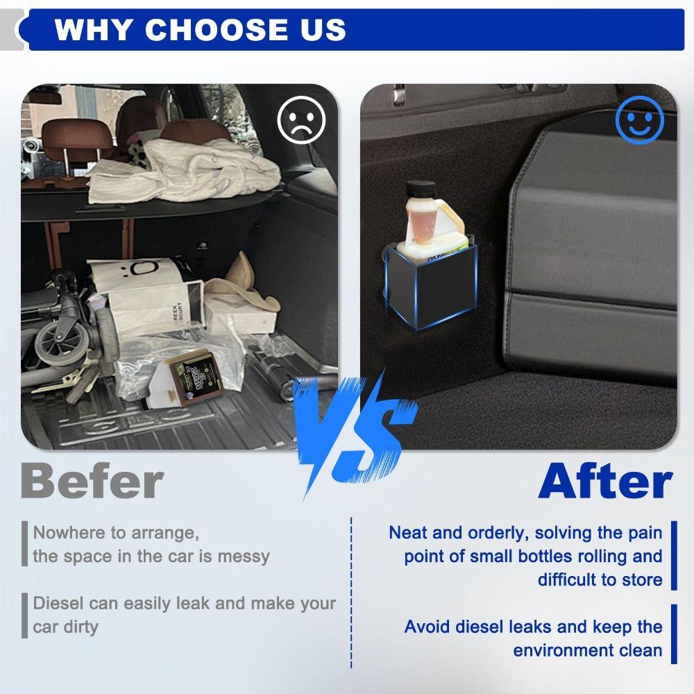 Black Magnetic Additive Holders Anti-lost Diesel Additive Container for 16 Oz Squeeze Bottle