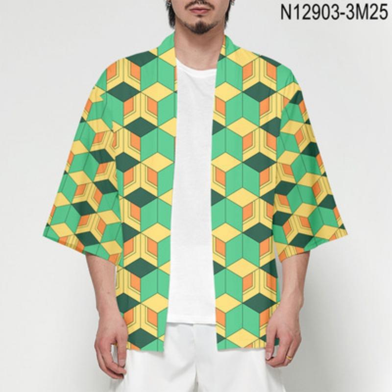 Anime Ghost Destroyer Blade, Volwassen Houtskool Jiro You Bean Print Kindercape Kimono Perifeer Veerjack