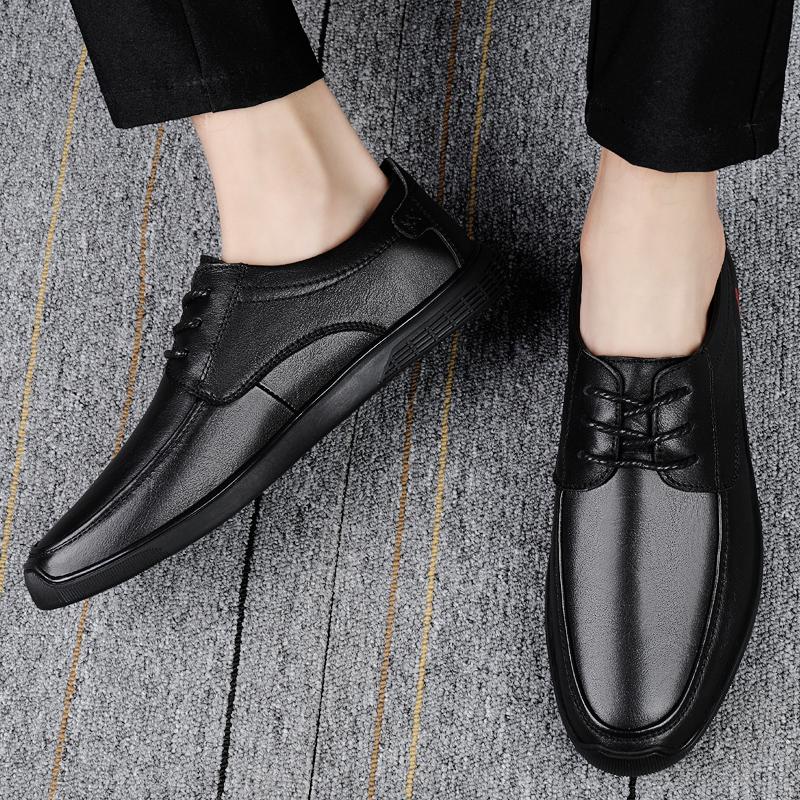 Модные мужские кожаные туфли-лодочки повседневные мокасины на плоской подошве мужские — фото 7