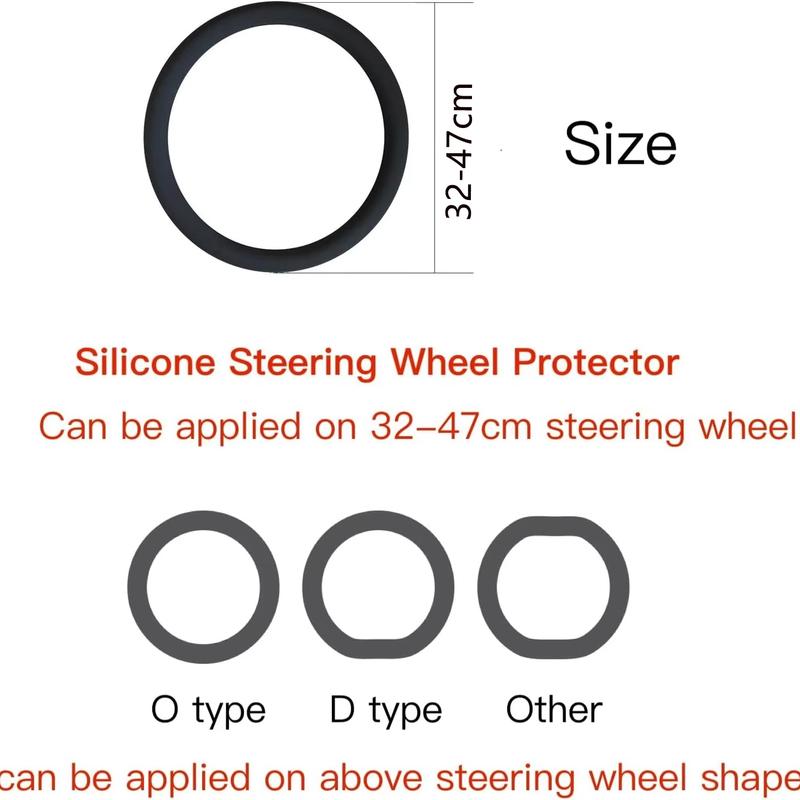 Universal Car Non-slip Silicone Steering Wheel Cover Elastic Texture D-shaped Steering Wheel Covers Car Decoration Accessories