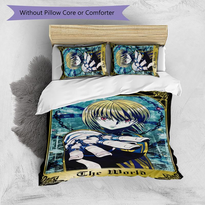 Kurapika 3pcs Bedding Set Duvet Cover Closure Includes 1 Duvet Cover & 2 Pillowcases for All Seasons Bedroom Home Dorm Decor