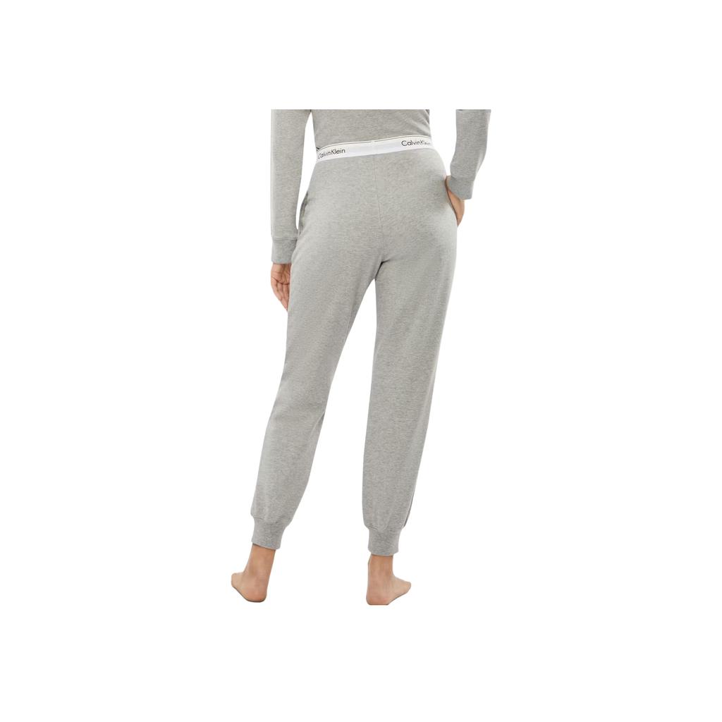 Calvin Klein Letter Minimalist Comfortable Mid Waist Casual Pants Women Bottoms Gray Mixed-Color QS6872-P7A