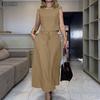 Women Sleeveless Vest Tops and Long Skirts Casual Two Piece Suit Sets