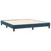 Box Spring Bed with Mattress Dark Blue 180x200 Cm Velvet
