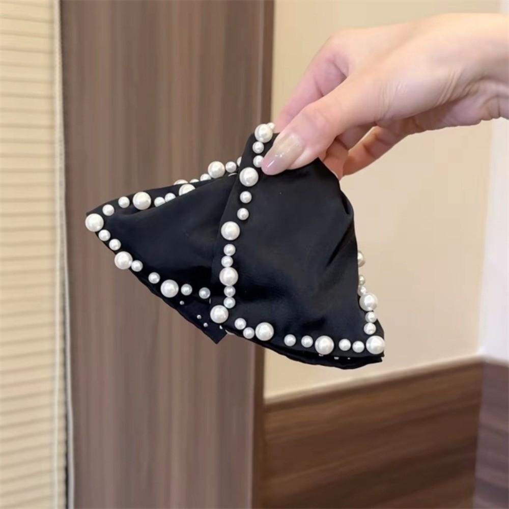 Clips de Păr Multifuncțional Elegant cu Perle Portabil cu Mărgele Satin Clips Tip Shark cu Prindere cu Perle