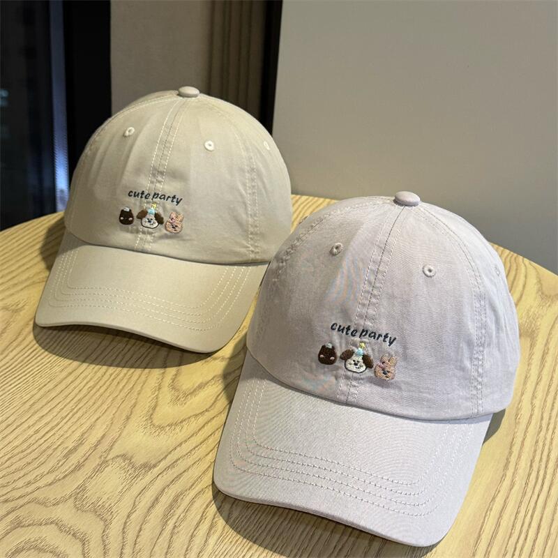 New Spring/Summer Cartoon Embroidered Soft Top Duckbill Cap for Men and Women2026Versatile wide-brimmed baseball cap that makes the face look smaller