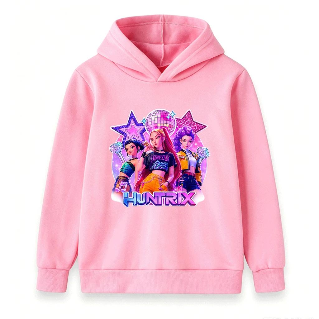 Kids Boys Girls Hoodie Sweatshirt Cute 3D Holographic K-pop Girls Print Casual Long Sleeve Pullover for Daily Party Wear