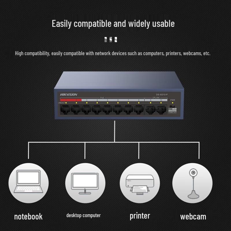 HIKVISION 10-Port 100Mbps Non-Managed POE Switch