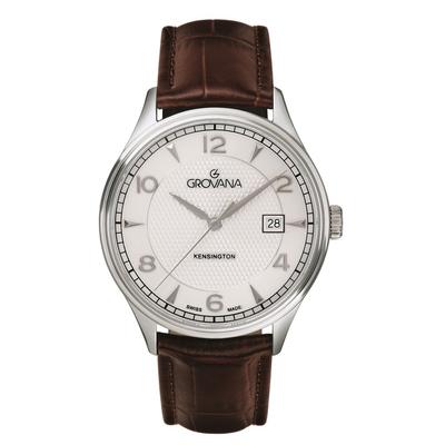 Kensington Leather Strap Silver Dial Quartz 1305.1532 Men's Watch