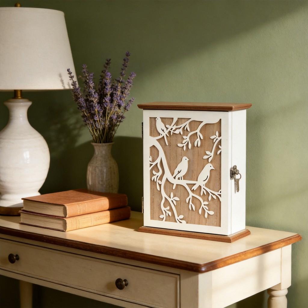 Organizzatore di Chiavi in Legno con Custodia Antipolvere per Decorazione di Casa e Auto