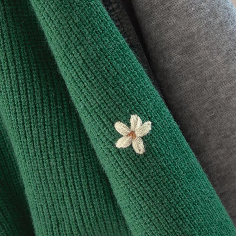 Women's Casual Embroidered Round Neck Long Sleeve Sweater