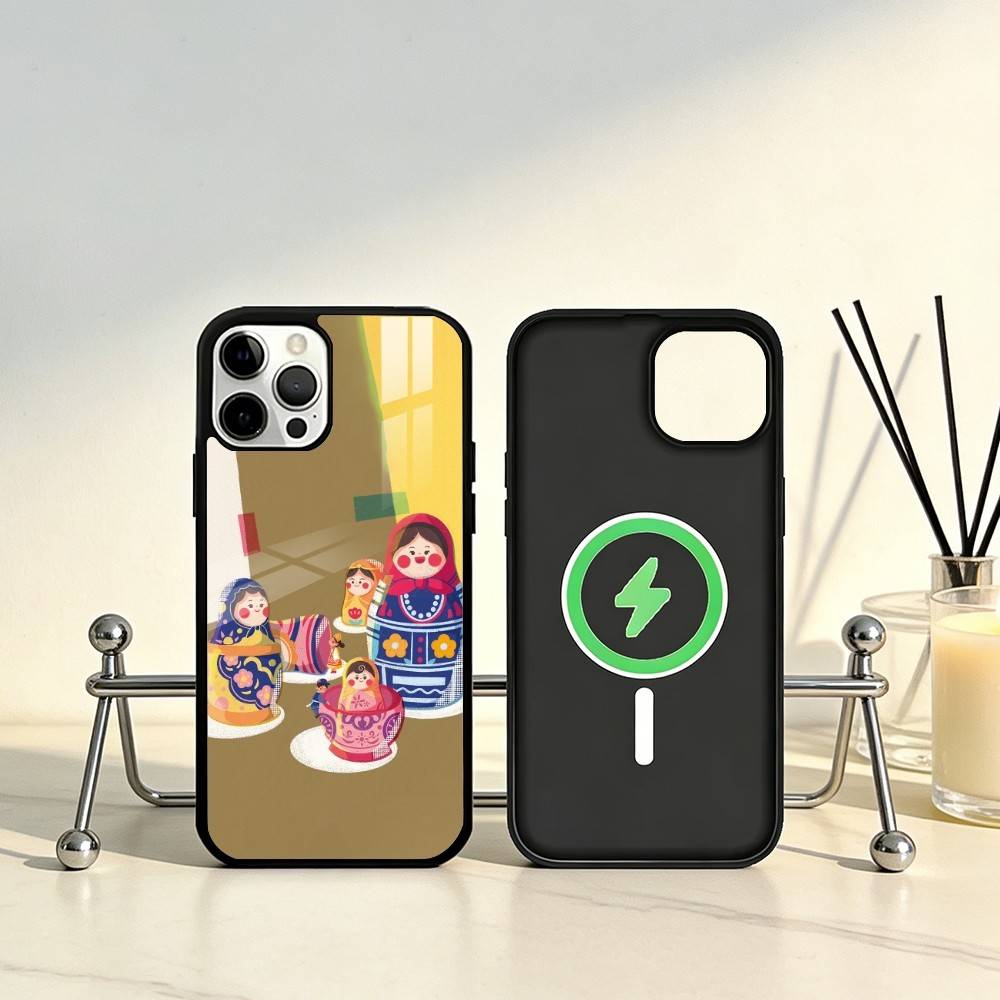 Russian Dolls Matryoshka Phone Case For iPhone17,16,15,14,13,12,11 Plus,Pro Max Magnetic For Magsafe Wireless Charging