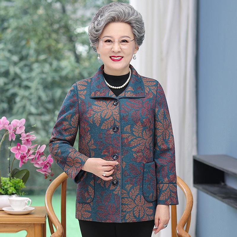 

Coat women s spring clothes woolen top woolen clothes old lady 5XL (145-80kg recommended) зелёный