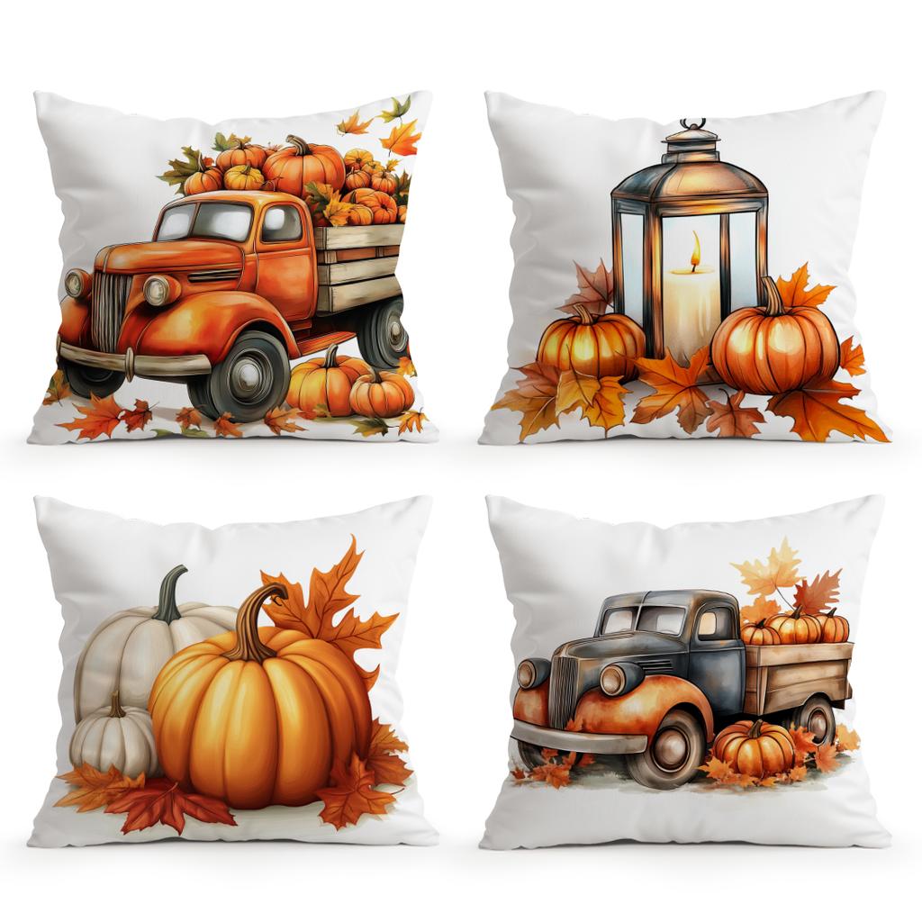 Autumn Decoration Cushion Pillowcase Printed Polyester 45X45Cm Throw Pillowcover Decorative Sofa Cushion Pillowslip Home Decor
