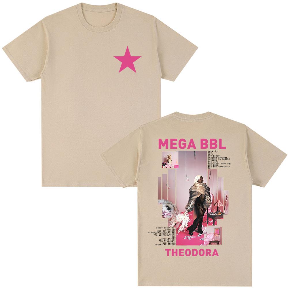 Rapper Theodora Mega Bbl Album T-Shirt für Männer und Frauen HipHop T-Shirt 202526 Sommer Reine Baumwolle 100 Bedrucktes T-Shirt